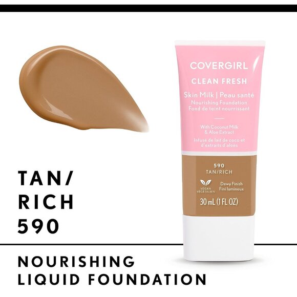 COVERGIRL Other - CoverGirl Clean Fresh Skin Milk Nourishing Foundation 590 Tan/Rich